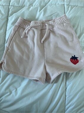 Tucker + Tate Light Pink Strawberry Embroidered Athletic Shorts